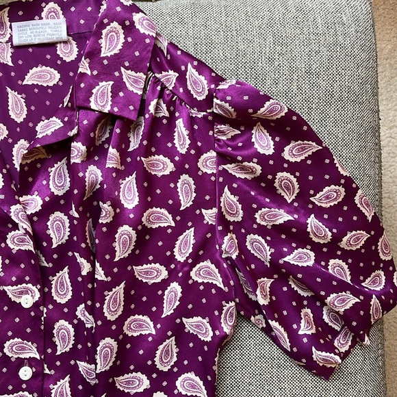 Vintage Western Paisley Purple button-up shirt , Size: M/L - Picture 13 of 17